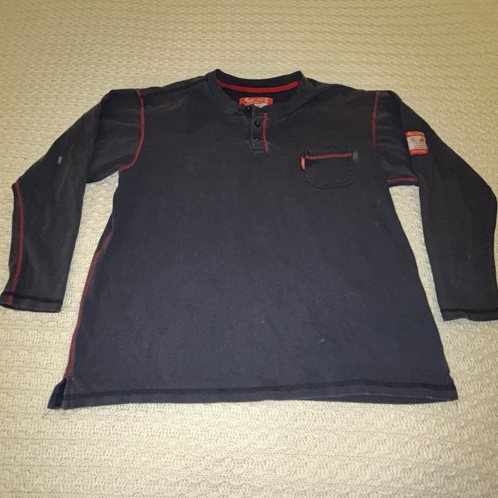Portwest FR Bizflame Men's XXL Long Sleeve Navy Knit HRC 2 F1959 Fire Resistant - Picture 2 of 8